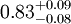 0.83^{+0.09}_{-0.08}